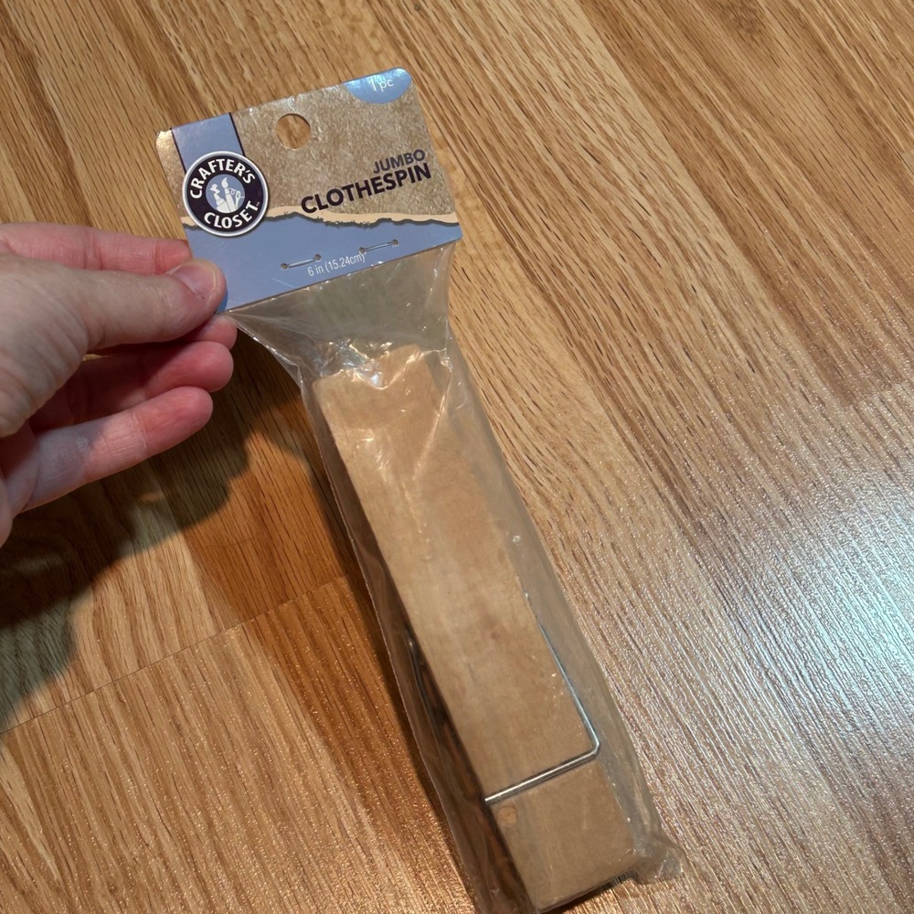 Crafters Closet Jumbo Clothespin 6 Inch Natural Wood Giant Craft Clip 1pc New